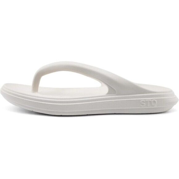 STQ Flip Flops Shower Shoes Non Slip Womens 10 White Runs Big Fits Size 11 New - Picture 4 of 6